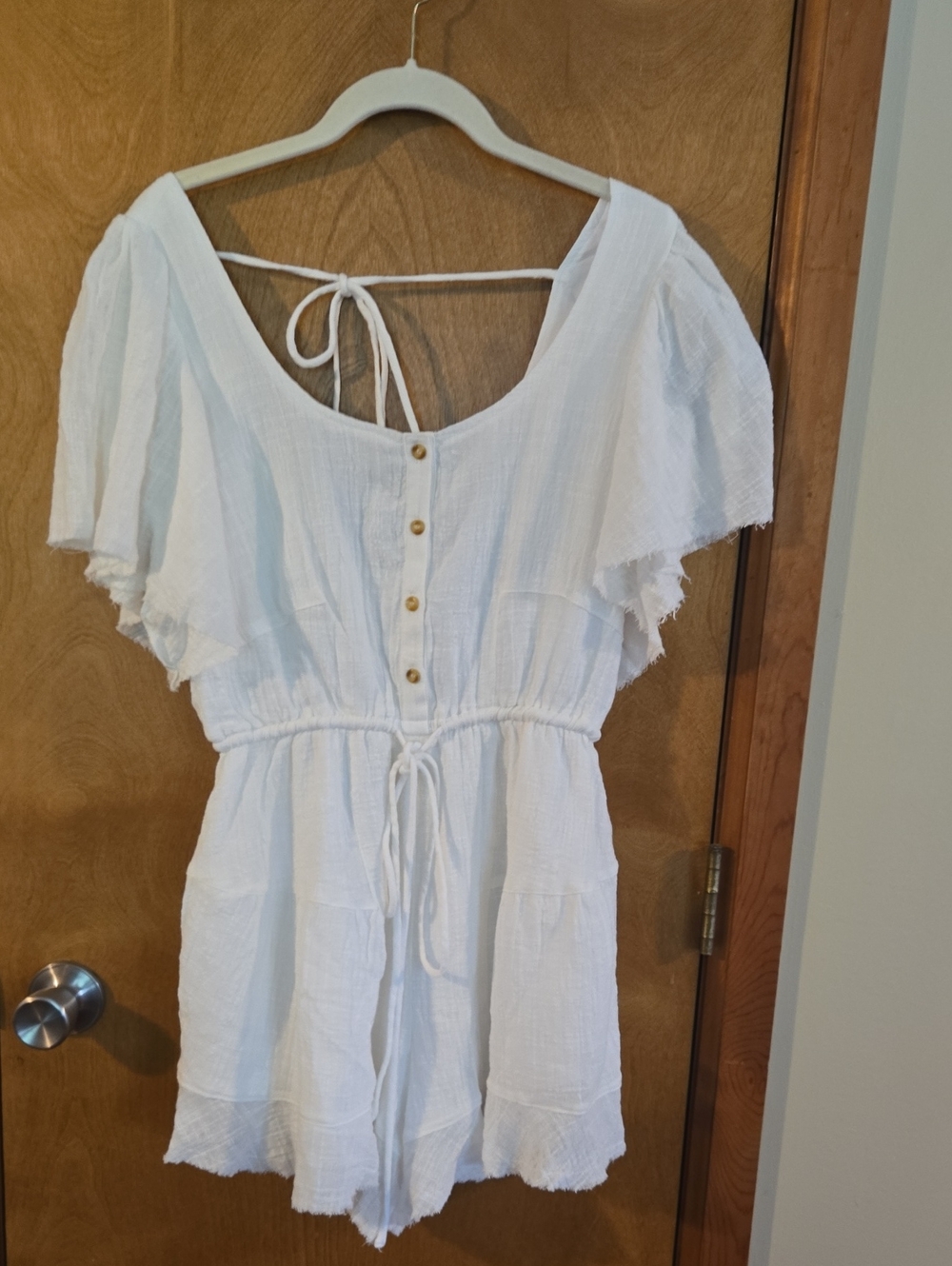 NWOT Promesa White Cotton Romper M
